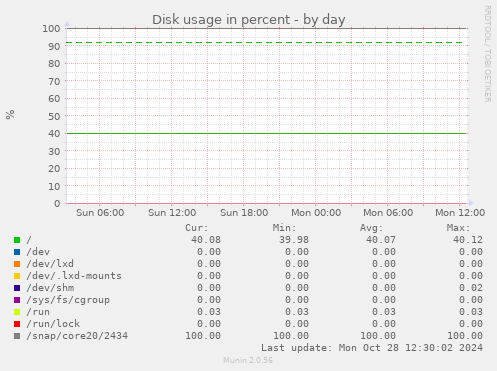 Disk usage in percent